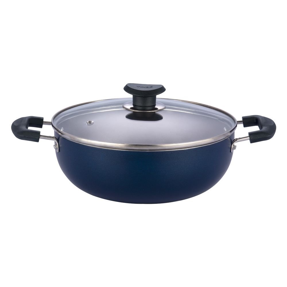 Vinod Zest Non-Stick Deep Kadai With Glass Lid - 26 Cm, 4.1 Ltr