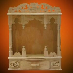 Yellow Coloured Antique Carved Wooden Temple