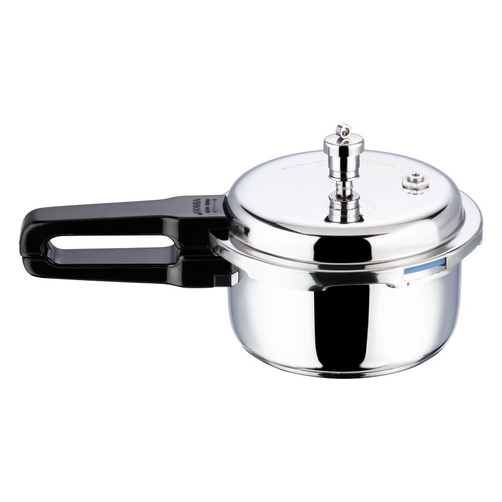 Vinod Platinum Triply Stainless Steel Pressure Cooker - 2 Ltr Mini (Induction Friendly)