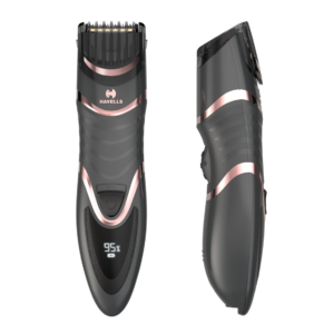 Havells BT9010 Digital Display Beard & Moustache Trimmer, Fast Charge allows 30 + trims, 19 Built-in Precise Lengths (Rose Gold)