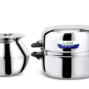 LLM Stainless Steel Double Delight Cook and Serve Pot Thermal Rice Cooker 1.5 Kg