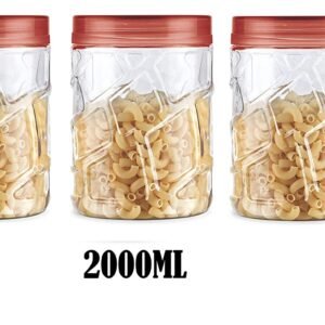 MILTON Plastic Jar - 2000 ml, 6 Pieces, Red