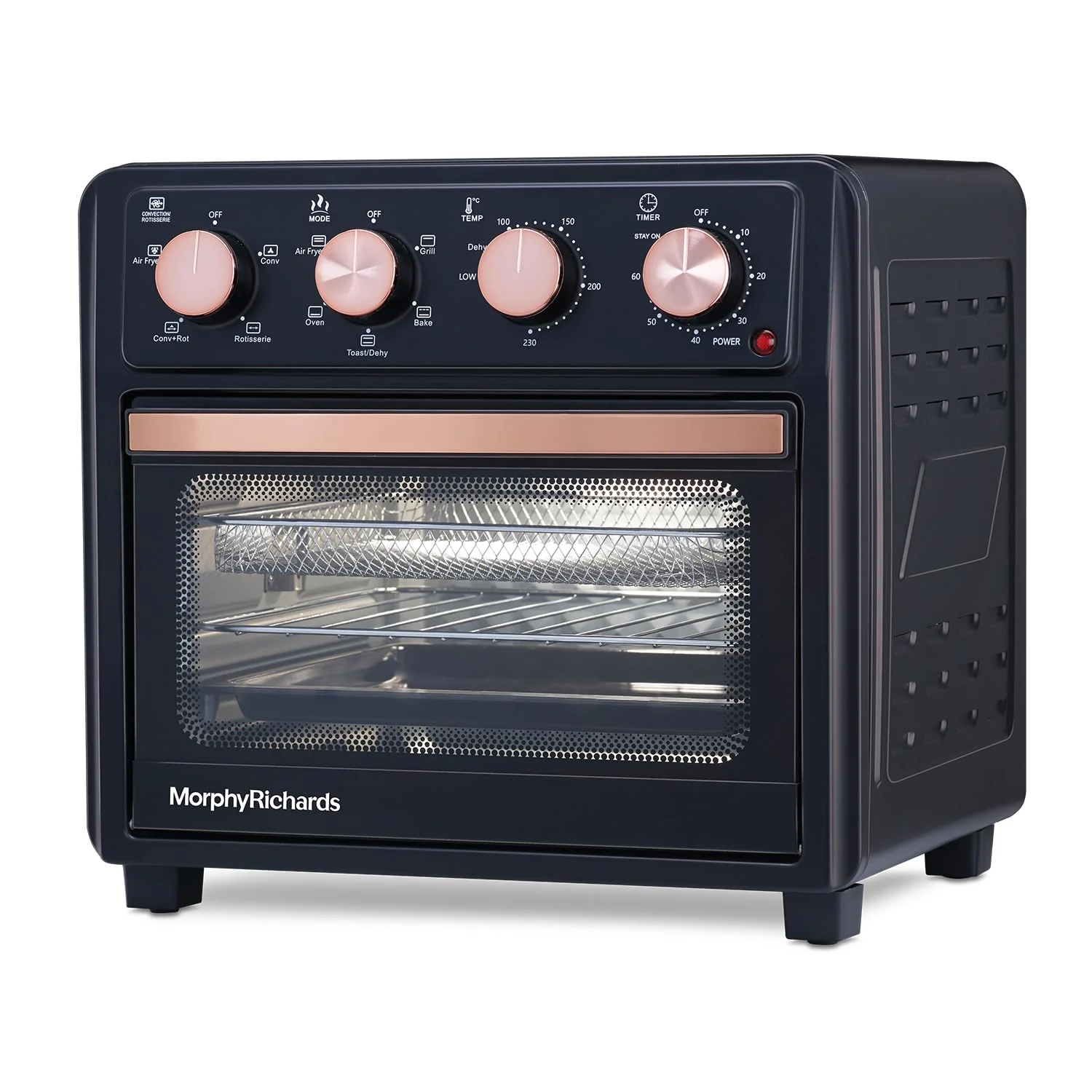 Morphy Richards AirCrisp 25 Litre Air Fryer Oven, Black & Rose Gold, 1550 Watts, All-in-One Cooking Solution
