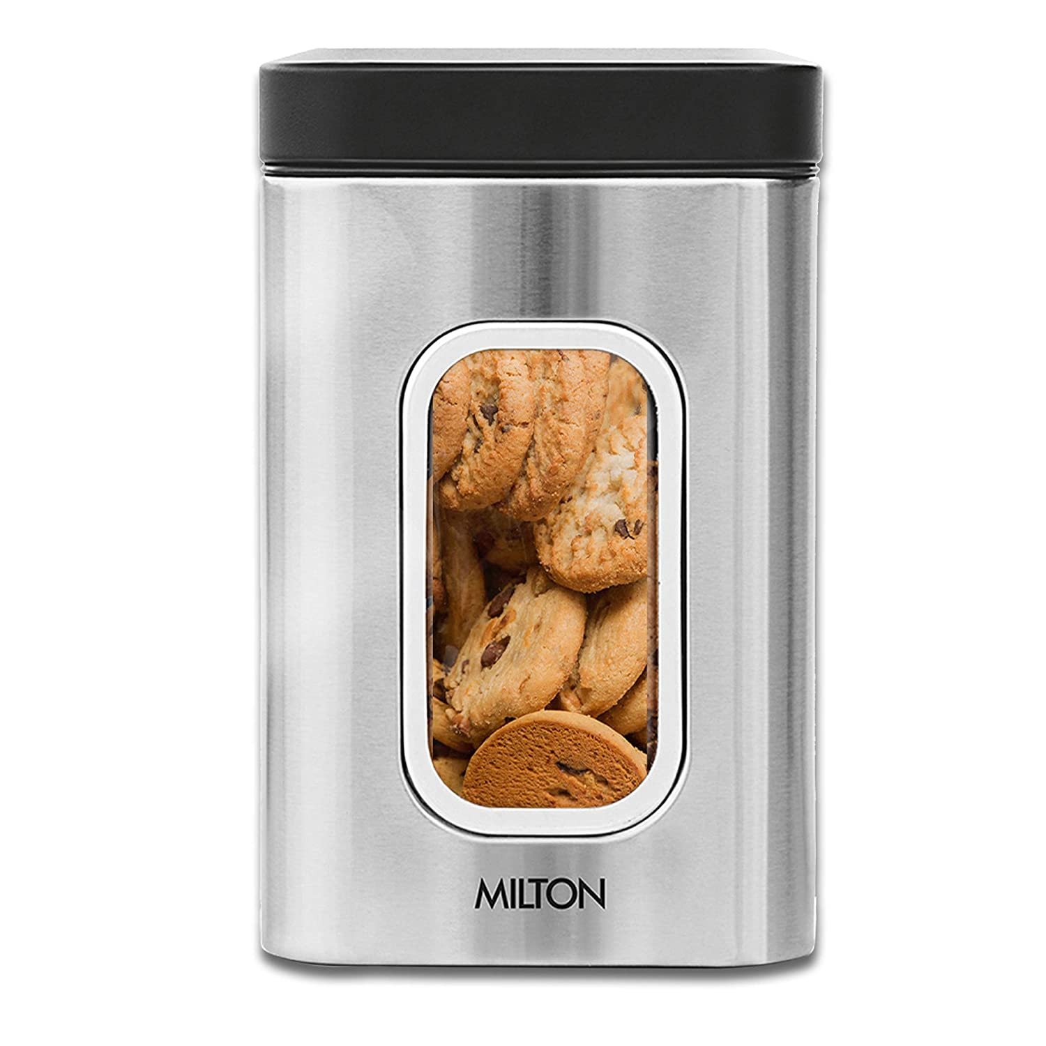 MILTON Stainless Steel Smart Jar With See Through Window - 1 L, Silver