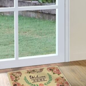 Floral Welcome Doormat (Multicolor)
