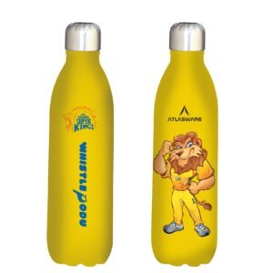 Atlasware, Chennai Super Kings Leo Designs Stainless Steel Vacuum Bottle Yellow