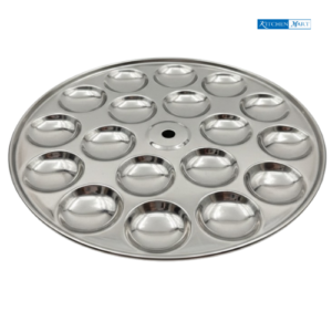 Kitchen Mart SS Deep Mini Idli Plate 18 Cavity - 3.4cm Diameter | (3 plates set with rod)