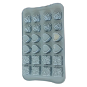 Rena Silicone Gift, Heart & Rose Chocolate Mould/ Ice Tray | 24 Holes | Non Slippery