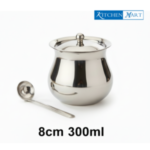 KitchenMart Marvel Ghee Pot Stainless Steel with Spoon