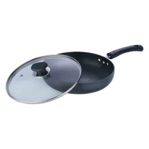 Vinod Hard Anodised Deep Frypan With Glass Lid (Induction Friendly)