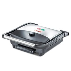 Prestige PEG 1.0 Electric Grill 1500 W with Detachable Oil Collector (Silver and Black)