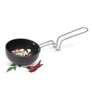 Milton Pro Cook Hard Anodized Tadka Pan, 10 cm | Vaghar Pan | Chounk Pan | Baghar Pan