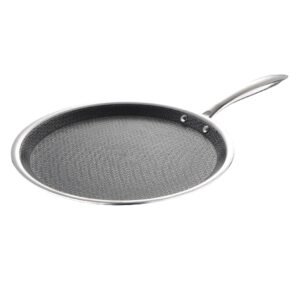 Bergner Hitech Triply Stainless Steel Non Stick Prism Dosa Tawa, Induction Bottom, Gas Ready, Metal Spatula Friendly