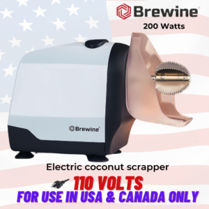 Brewine Electric Coconut Scraper & Citrus Press, 200W, 110V for USA/Canada - Blue