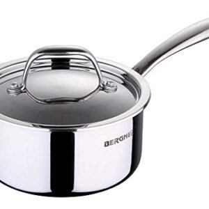 BERGNER Argent Stainless Steel Saucepan With Lid, 1.6 L, 1 Saucepan & 1 Stainless Steel Lid (Silver)