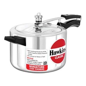 Hawkins Miniature Toy Cooker - Kids Edition Aluminum Replica (Silver, 6cm x 10cm, Non-Working Model)