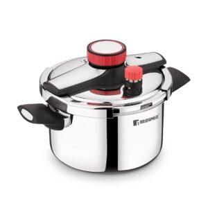 Bergner Capri 5 Litre Triply Stainless Steel Pressure Cooker with Safety Lock - Induction Compatible