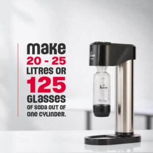 Mr. Butler Instafizz Sodamaker Single Cylinder - Home Sparkling Water Maker with CO2 Cylinder & 500ml Bottle