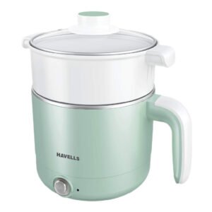 Havells Capture | 1.2 L | Multi-Cook Electric Kettle with Steamer | 650W | 304 Stainless Steel