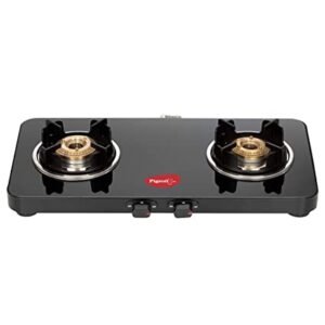 Pigeon Sleek Slim Gas Stove with Glass Top | Black