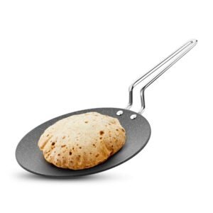Bergner Argent Samsara 26cm Triply Stainless Steel Roti Tawa - Premium Non-Stick Coating, Induction Compatible