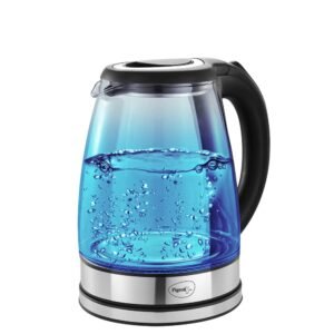 Pigeon Crystal Glass Electric Kettle | 1.8 Litre | Blue LED Illumination | 1500 Watts | Silver