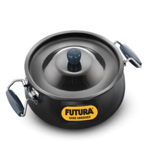 Hawkins Futura 8L BigBoy Biryani Handi Hard Anodised Pot with Lid Black ABH8
