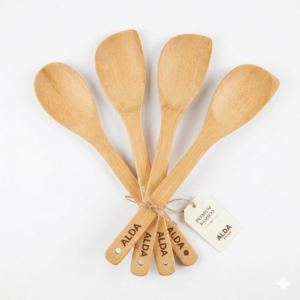 ALDA KITCHEN TOOLS BAMBOO SAUTE SPOON(SET OF 4)