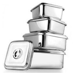 JVL SQUARE LID BOWL STEEL LID (700 ML)
