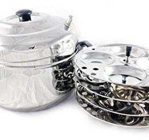 Butterfly Curve 4 Plates Stainless Steel Idly Cooker/Steamer - 16 Idlis + 1 mini idly plate