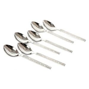 Embassy (Classic by Embassy) Dessert Spoon, Pack of 6, Stainless Steel, 17.8 cm (Hi-Trend, 17 Gauge)