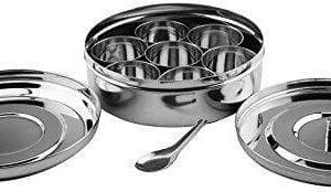 Embassy Stainless Steel Masala / Spice Box, 800 ml; Size 10