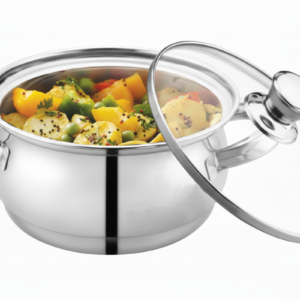 KS 22G SonpariPot With Glass Lid | Cook & Serve Dish | Stainless Steel