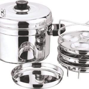Vinod Stainless Steel Multi pot(Small) with 3pcs idli plates, 3pcs dhokla plates